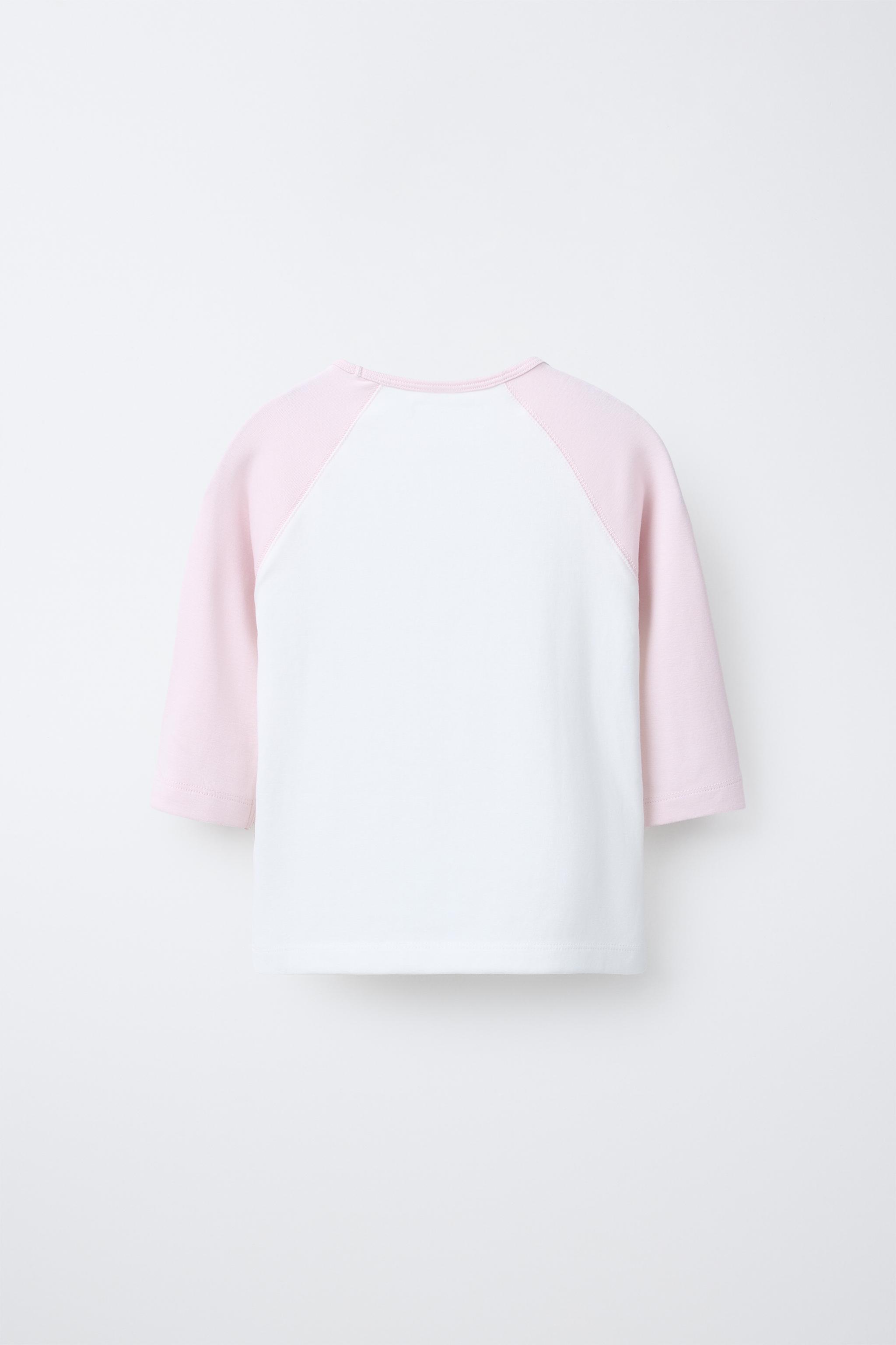 RAGLAN SLEEVE T-SHIRT WITH TEXT AND MODAL